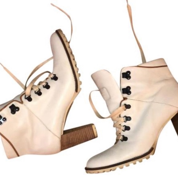 Coach Lucia Ivory Lace-Up Booties - Picture 13 of 14